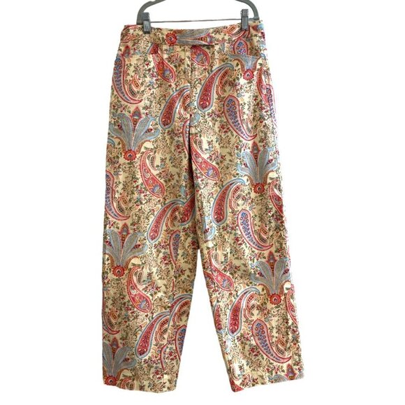 Vintage Talbots Paisley Crop Pants Size 4, Paisley Print,  3 Pockets, Stretch - Picture 1 of 6